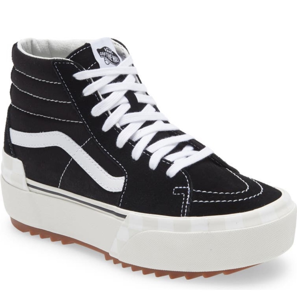 NWB Vans UA Sk8-Hi Stacked Sneaker Leather& textile unisex women 10 men’s 8.5